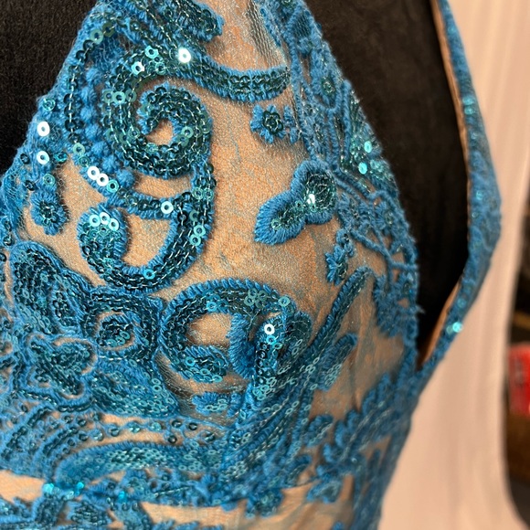 Free People Night Shimmer Sequined Lace Dress - Picture 3 of 4